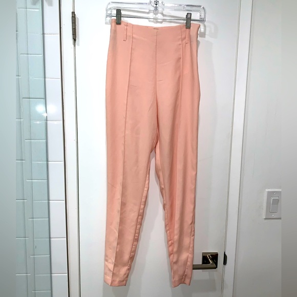Missguided Peach High-waist seamed Trousers - Picture 7 of 11